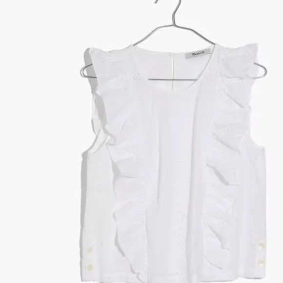 NEW Madewell bellflower people blouse top eyelet lace Alexa Chung button free - Picture 4 of 6